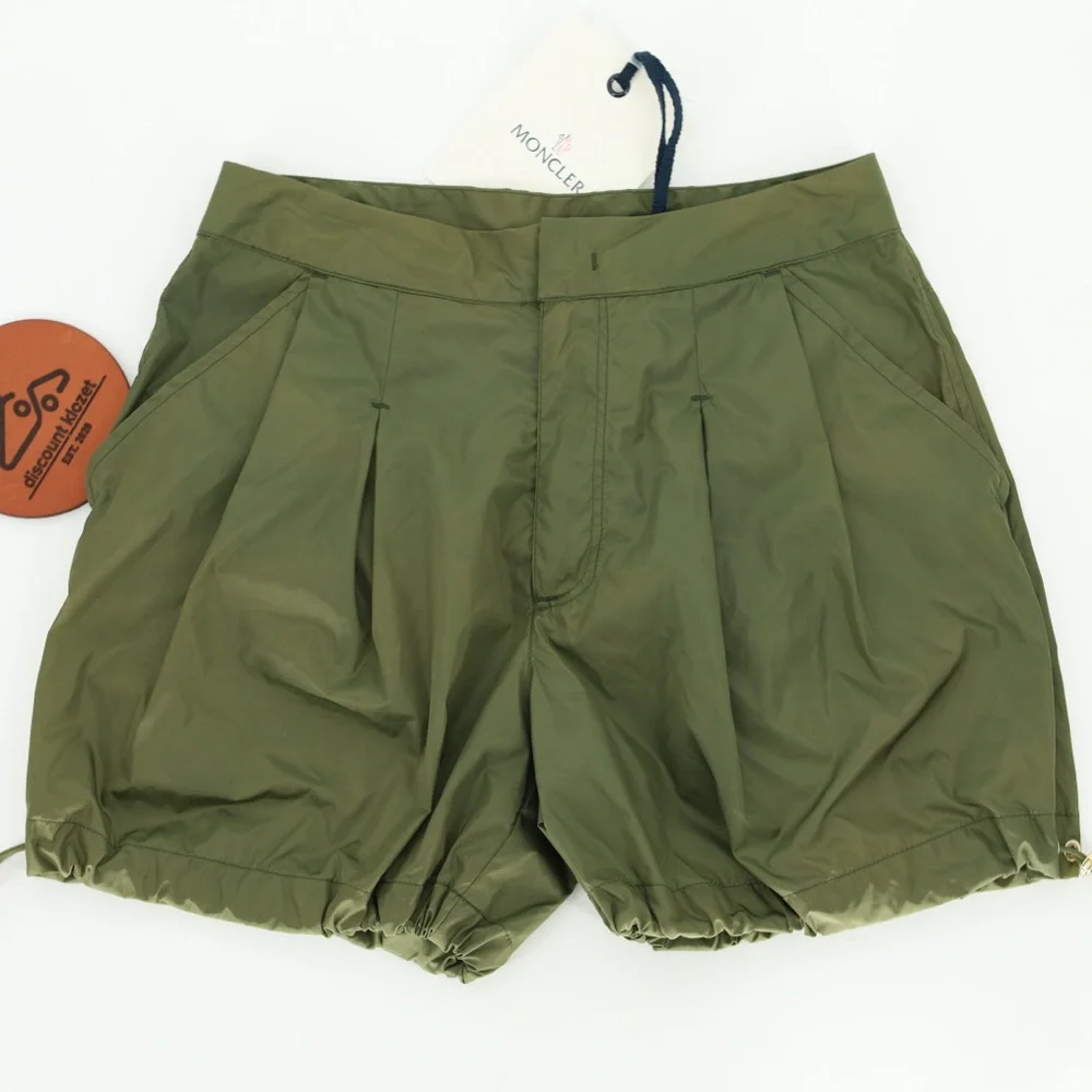 Moncler Nylon Shorts Pantalone Bermuda Adjustable Bungee Drawcord Size 38 XXS